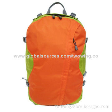 Hiking backpack with functional hip belt and embossed back system, 420D nylon waterproof fabric